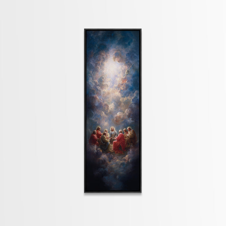 Radiant Visitation, Framed Canvas Print, Tall Skinny Art Print, Christian Wall Art, Jesus Painting, Christian Art Canvas, Christmas Art