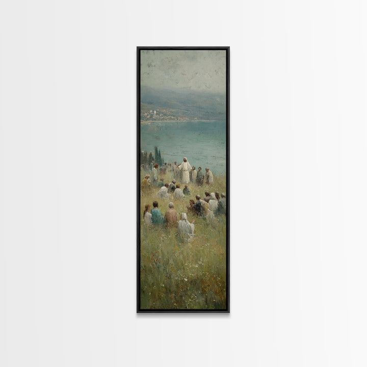 Hillside Of Mercy – Framed Canvas Print – Tall Narrow Wall Art – Christian Wall Art – Christian Art Canvas – Jesus Painting – Christmas Art