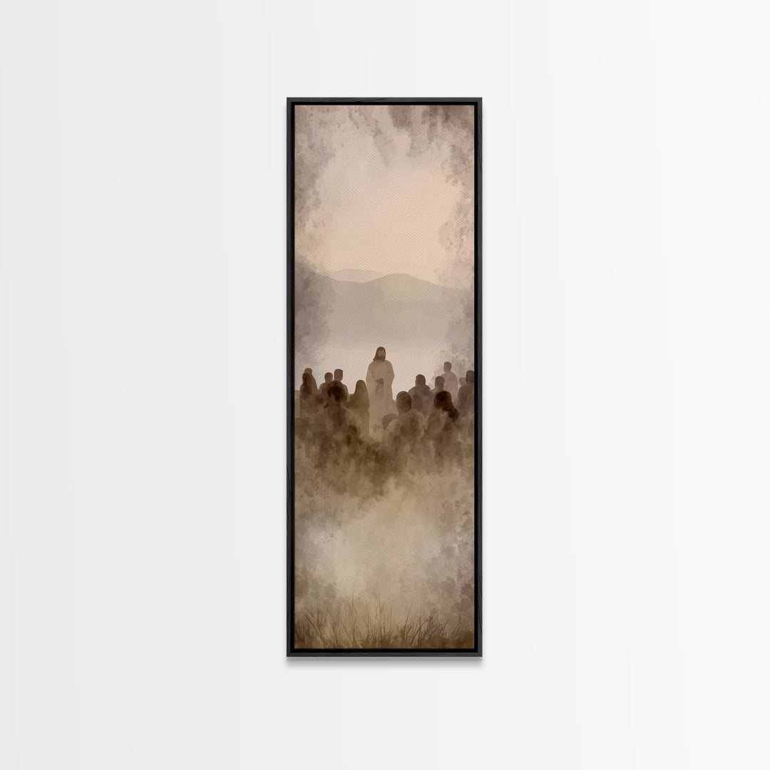 Shoreland Blessing | Framed Canvas Print | Skinny Art | Jesus Painting | Christian Wall Art | Christian Art Print | Christmas Art