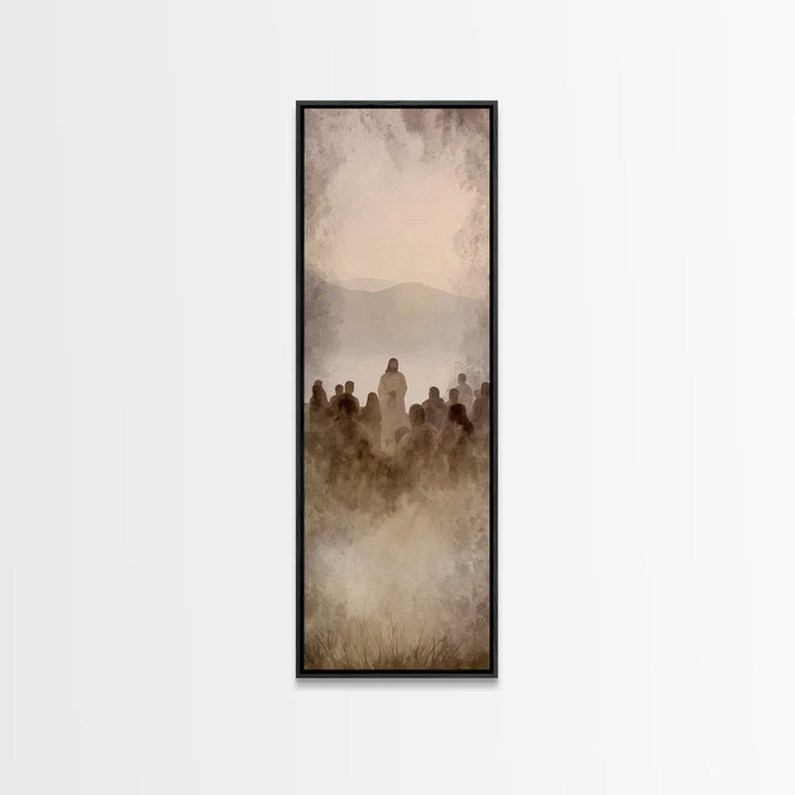 Shoreland Blessing | Framed Canvas Print | Skinny Art | Jesus Painting | Christian Wall Art | Christian Art Print | Christmas Art