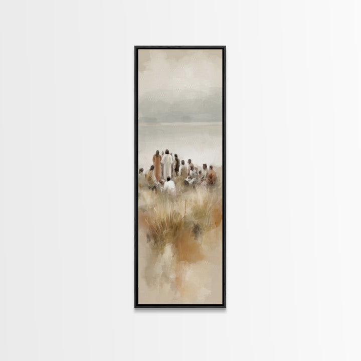 Morning Hope | Framed Canvas Print | Narrow Art | Christian Art Print | Jesus Painting | Christmas Art | Christian Wall Art