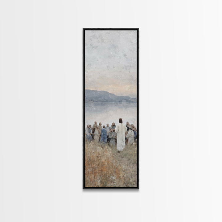 Mountain Calm – Framed Canvas Print – Skinny Art – Christian Wall Art – Christmas Art – Jesus Painting – Christian Art Print