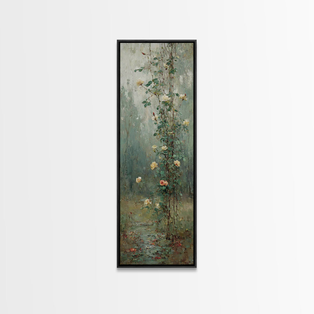 Blossoms Of Grace – Framed Canvas Print – Tall Narrow Wall Art – Christian Wall Art – Christian Art Canvas – Vintage Christian Art – Christ