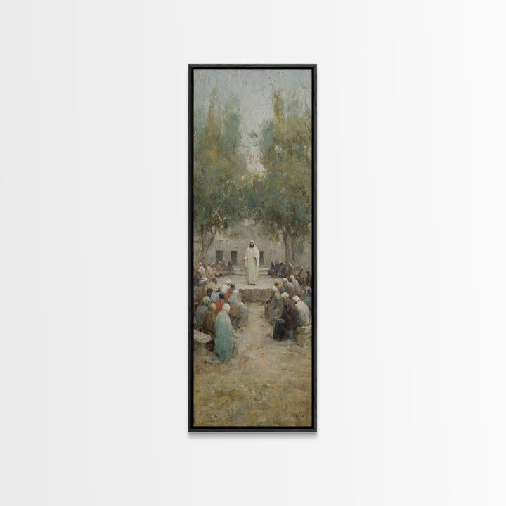 Dawn Of Faith – Framed Canvas Print – Narrow Art – Christian Art Print – Christmas Art – Jesus Painting – Christian Wall Art