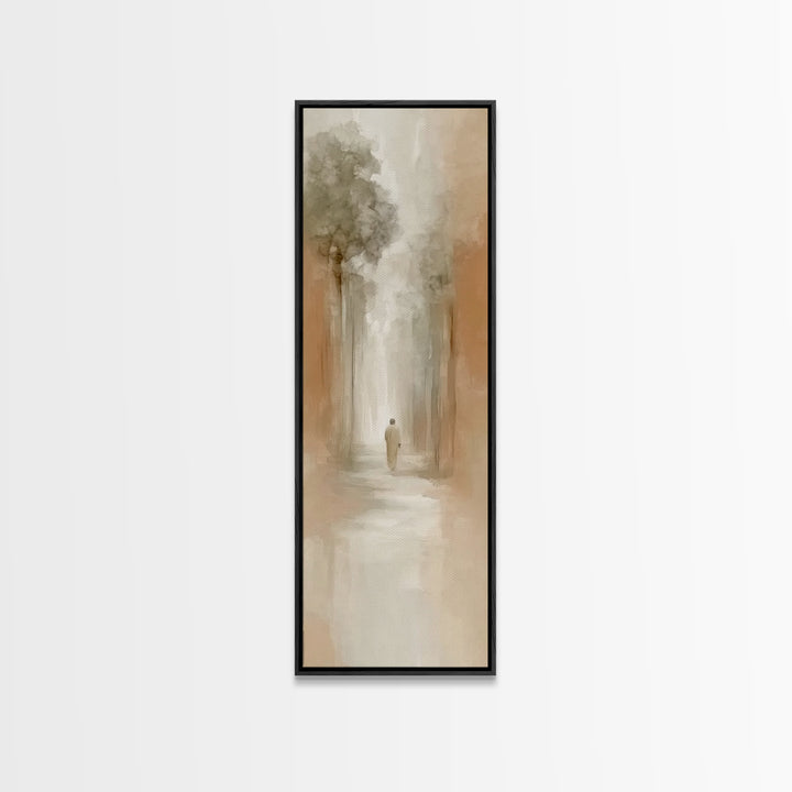 Desert Haze Journey - Framed Canvas Print - Christian Art Canvas - Jesus Painting - Tall Narrow Wall Art - Christian Wall Art