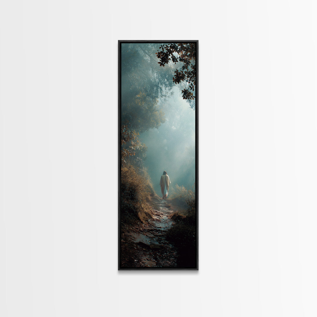Pathway Of Mercy | Framed Canvas Print | Christian Art Canvas | Jesus Painting | Skinny Art | Christian Wall Art