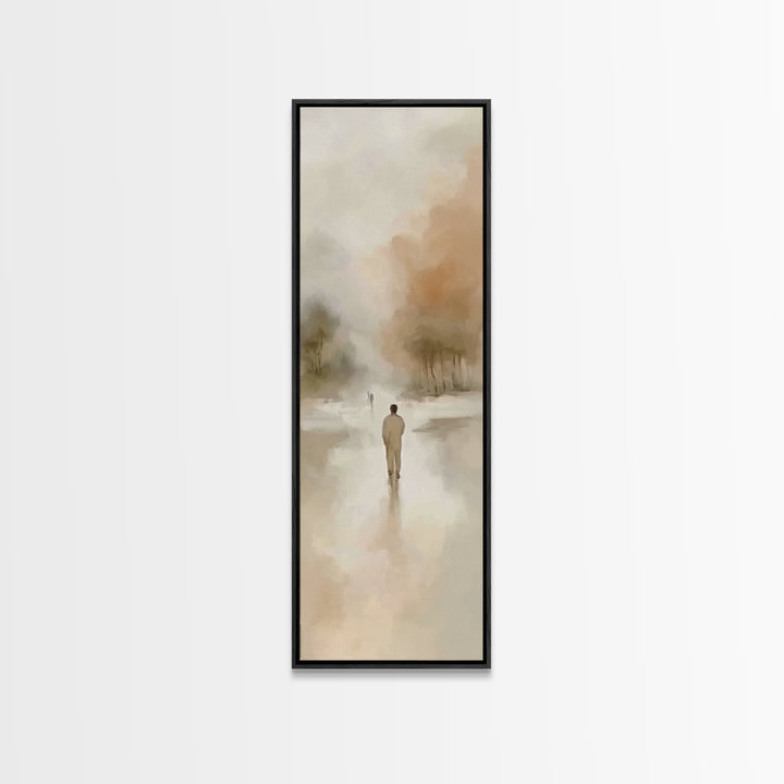 Distant Hope Trail, Framed Canvas Print, Christian Art Canvas, Jesus Painting, Skinny Art, Christian Wall Art