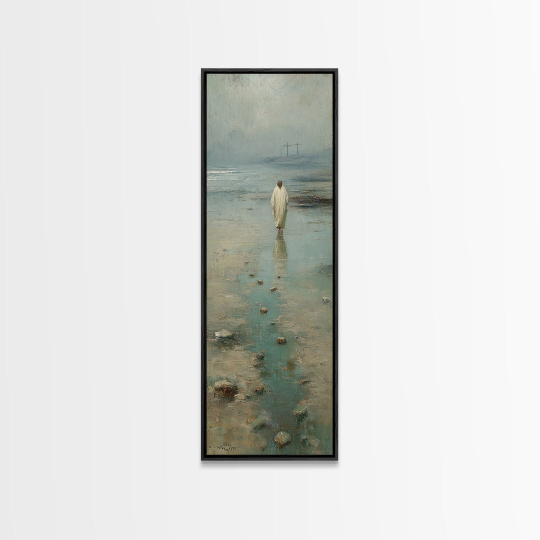 Light Of Hope – Framed Canvas Print – Jesus Painting – Christian Wall Art – Christmas Art – Tall Skinny Art Print – Christian Art Canvas