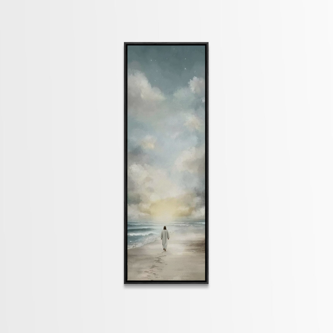 Quiet Redeemer Path – Framed Canvas Print – Christmas Art – Christian Art Canvas – Jesus Painting – Christian Wall Art – Tall Skinny Art Pr