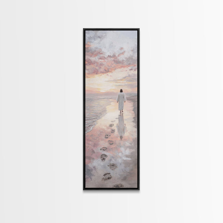 Walk Of Salvation – Framed Canvas Print – Christian Wall Art – Jesus Painting – Christian Art Canvas – Tall Skinny Art Print – Christmas Ar
