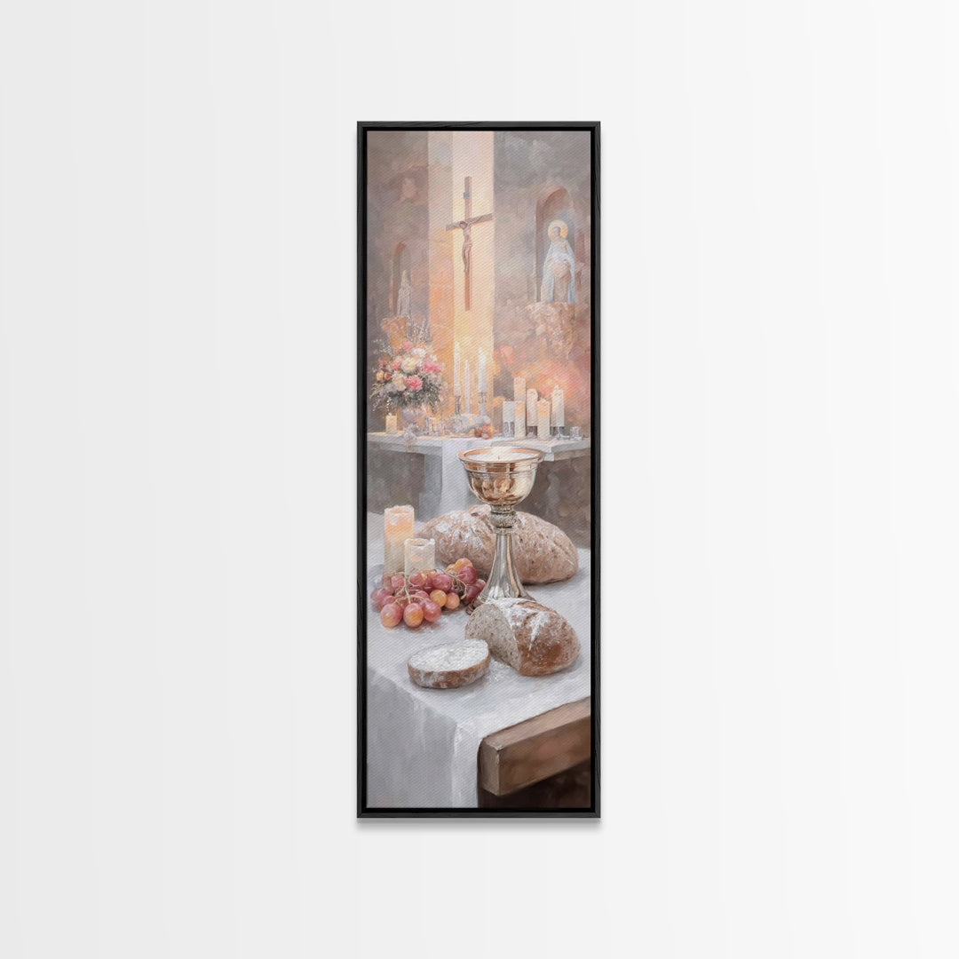 Bread Of Life | Framed Canvas Print | Tall Narrow Wall Art | Christian Wall Art | Christian Christmas Art | Christian Art Canvas | Christia