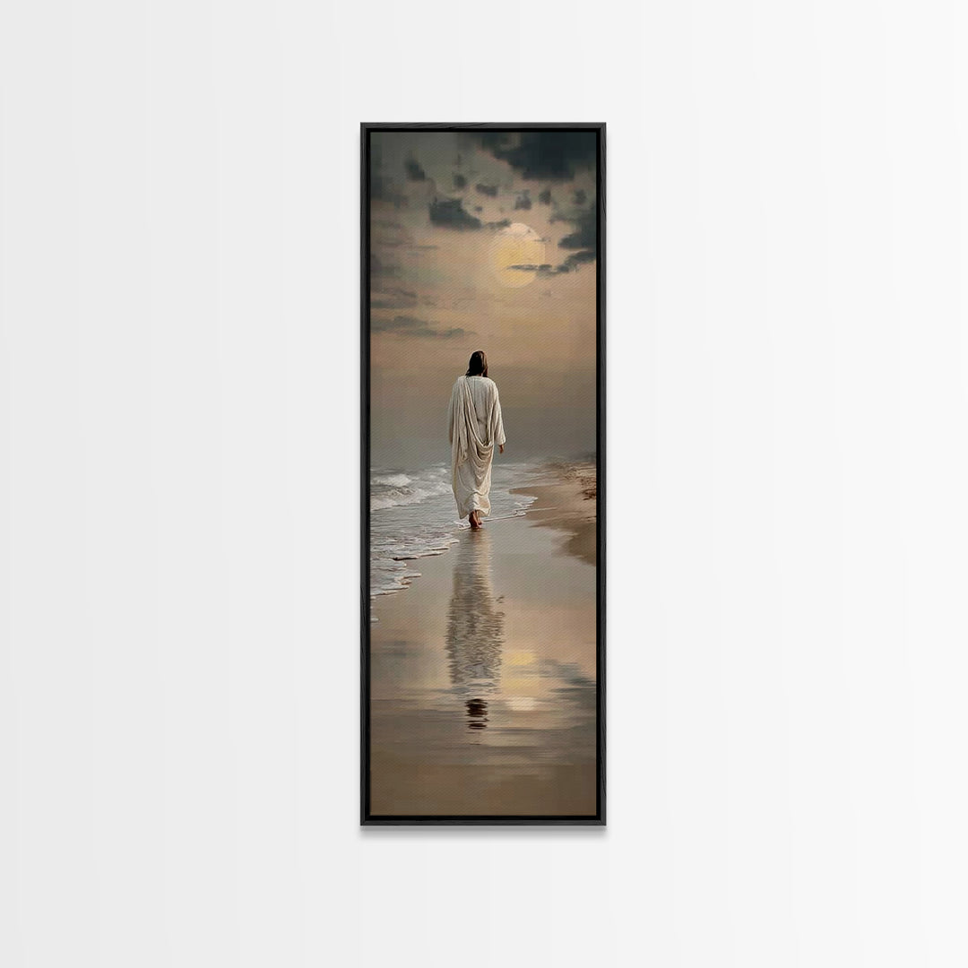 Eternal Guiding Path – Framed Canvas Print – Christian Art Canvas – Christian Wall Art – Jesus Painting – Christmas Art – Tall Skinny Art P