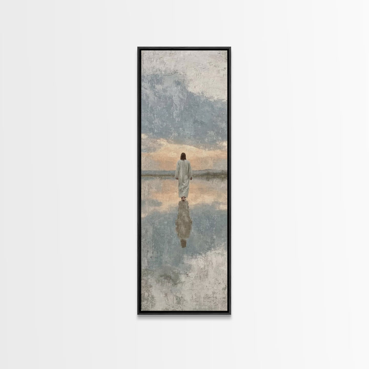 Heaven’s Calm Path – Framed Canvas Print – Tall Narrow Wall Art – Christian Wall Art – Jesus Painting – Christian Art Canvas – Christian Ar