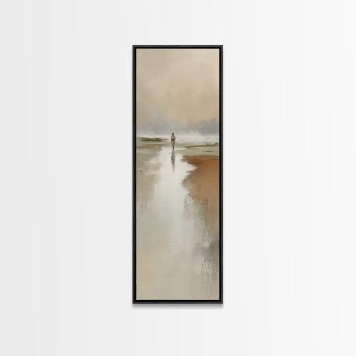 Gentle Morning Walk – Framed Canvas Print – Narrow Art – Christian Wall Art – Christian Art Canvas – Jesus Painting – Christian Art