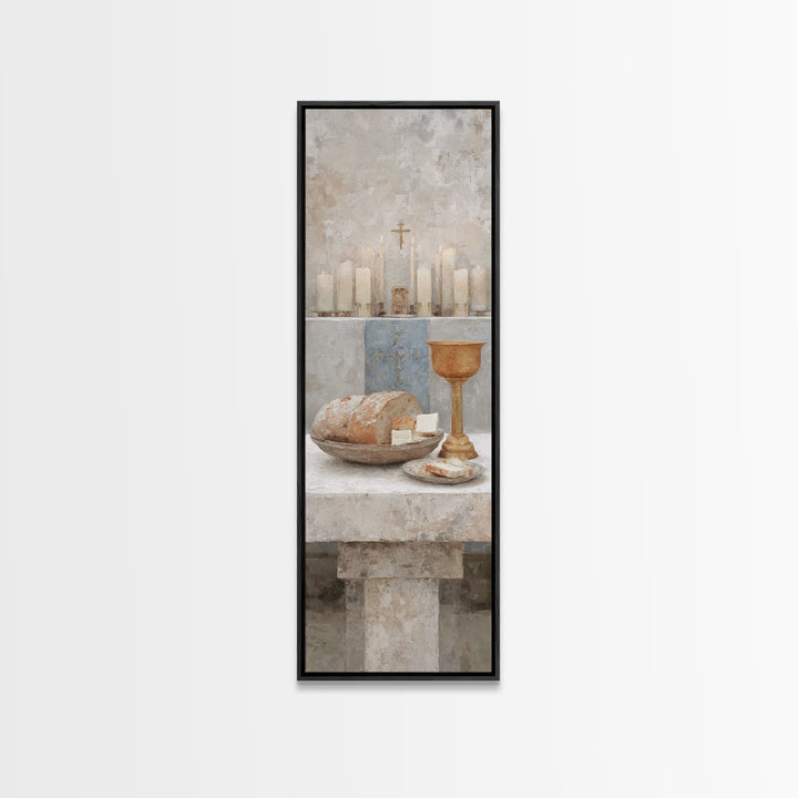 Table Of Grace, Framed Canvas Print, Skinny Art, Christian Art Prints, Christian Wall Art, Christmas Art Prints, Christian Christmas Decor,