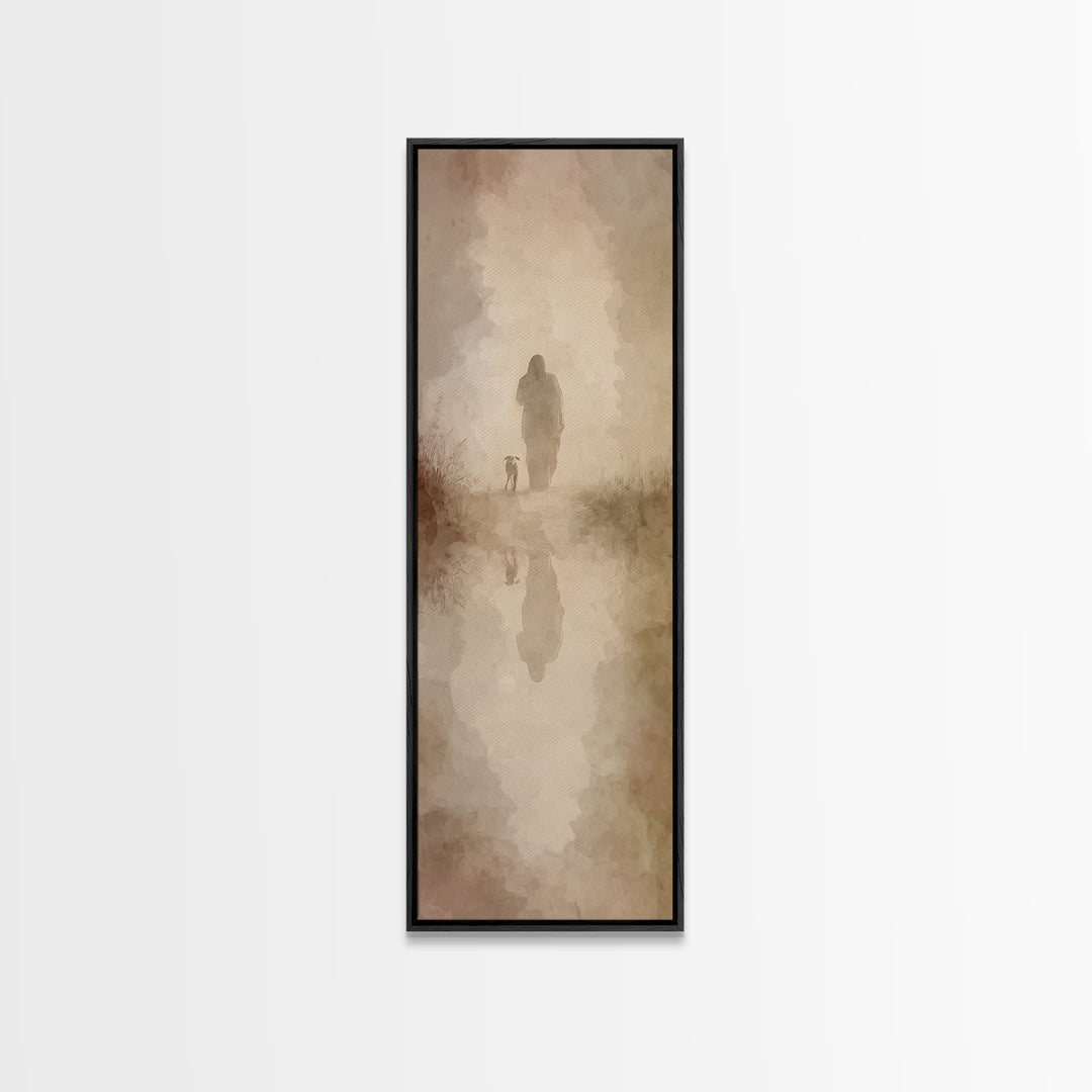 Guided By Peace – Framed Canvas Print – Tall Skinny Art Print – Christian Wall Art – Jesus Painting – Christian Art Canvas – Christmas Art