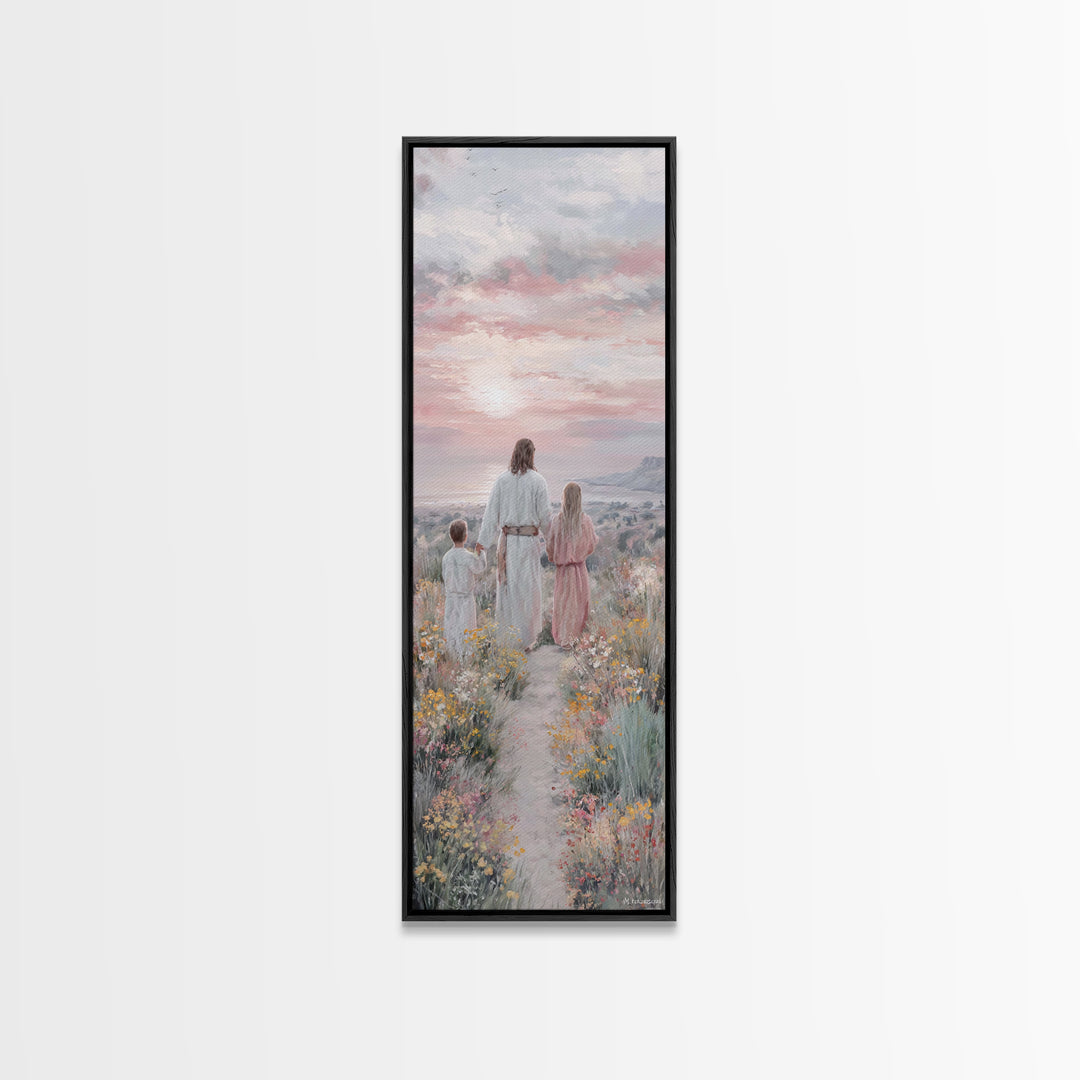 Field Of Blessings – Framed Canvas Print – Christian Wall Art – Christian Painting – Narrow Art – Framed Christmas Art – Jesus Painting