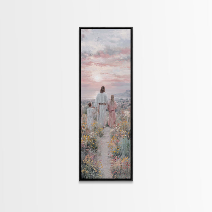 Field Of Blessings – Framed Canvas Print – Christian Wall Art – Christian Painting – Narrow Art – Framed Christmas Art – Jesus Painting