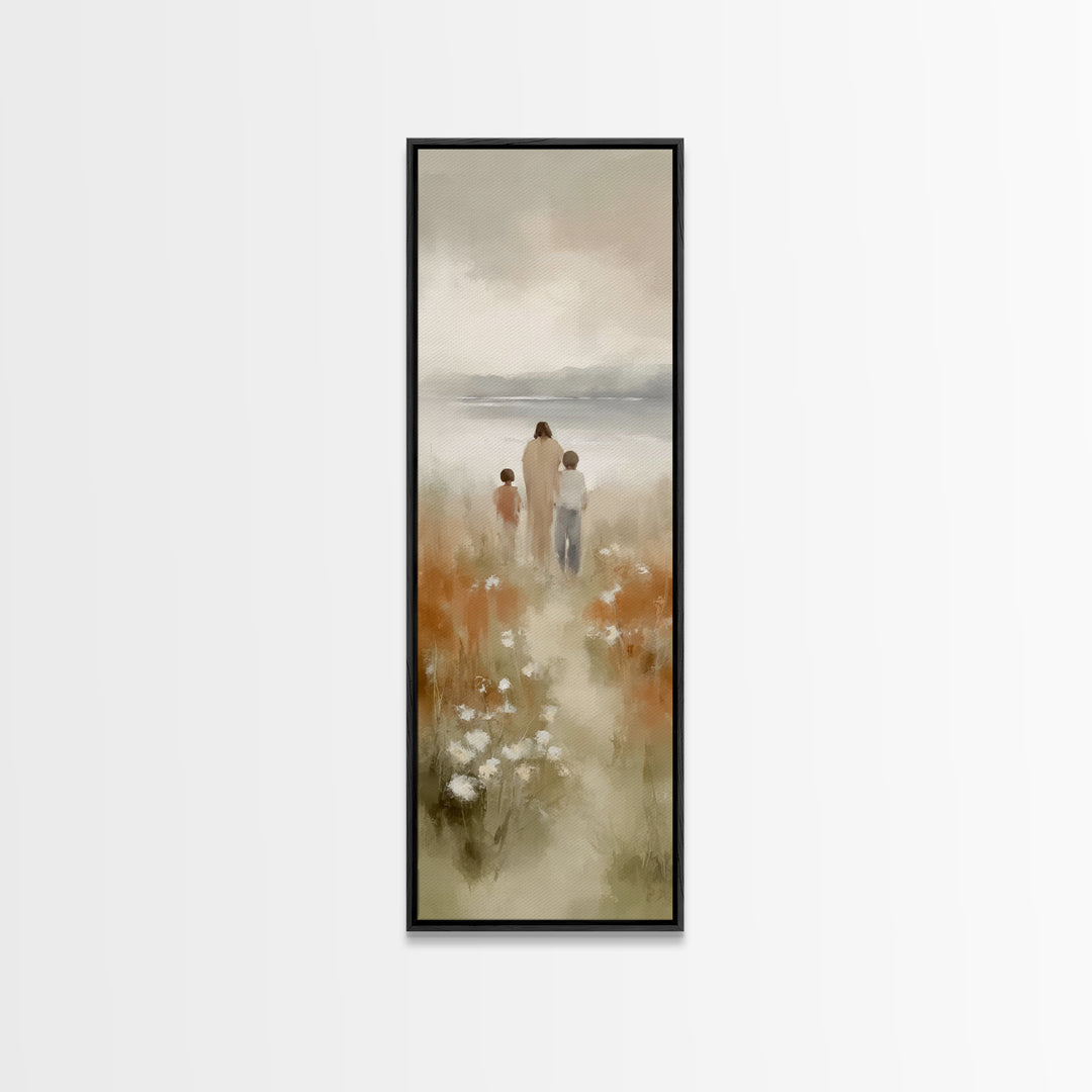 Guiding Light Path – Framed Canvas Print – Christian Art Canvas – Jesus Painting – Christian Wall Art – Tall Narrow Wall Art – Christmas Ar