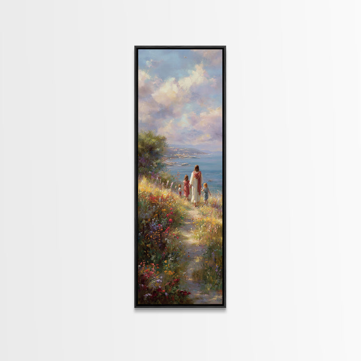 Heavenward Meadow – Framed Canvas Print – Christian Wall Art – Christian Art Canvas – Tall Skinny Art Print – Christian Christmas Art – Jes
