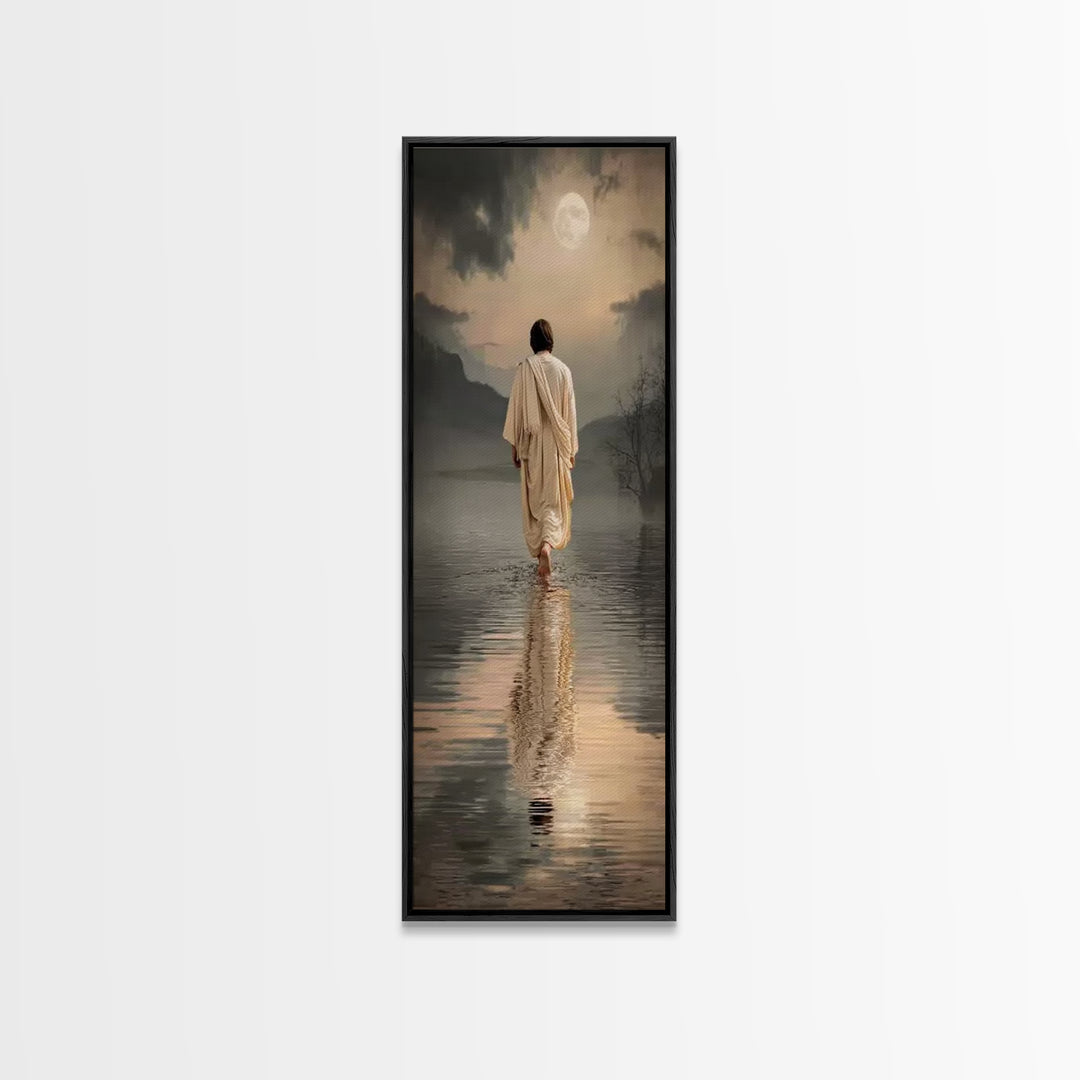 Mist Of Comfort, Framed Canvas Print, Christian Decorations, Narrow Art, Jesus Art Print, Christian Christmas Art, Unique Christian Art, Ch