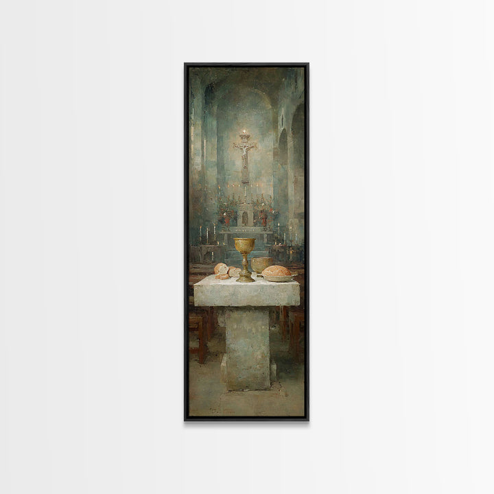 Altar Of Peace – Framed Canvas Print – Skinny Art – Christian Art Canvas – Christian Wall Art – Vintage Christian Art – Framed Christmas Wa