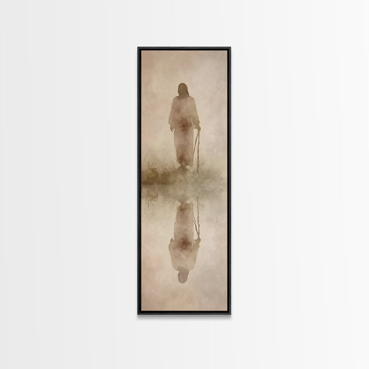 Sacred Morning Path – Framed Canvas Print – Christian Wall Art – Narrow Art – Jesus Painting – Christian Art Canvas – Christian Gift Ideas