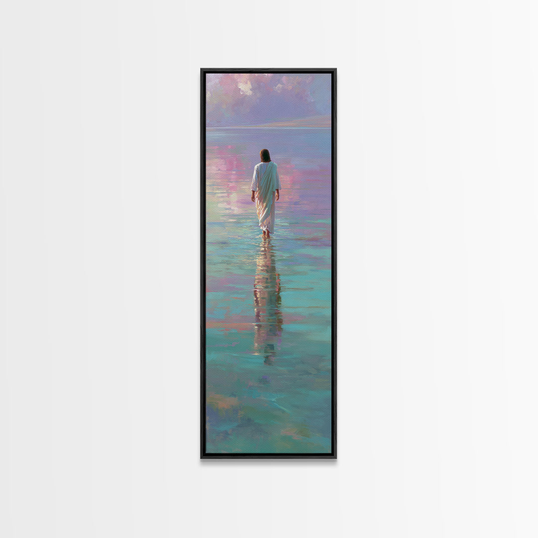 Faithful Dawn Steps | Framed Canvas Print | Christian Art Prints | Narrow Art | Jesus Canvas Art | Christian Art Work | Christian Gift | Ch