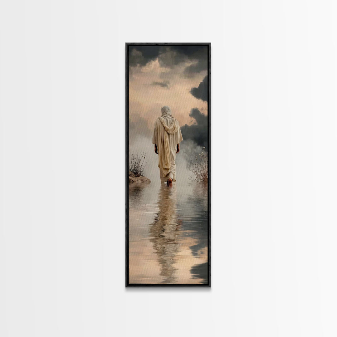 Twilight Hope Path | Framed Canvas Print | Christian Wall Art | Tall Narrow Wall Art | Jesus Painting | Christian Art Gift | Christmas Art