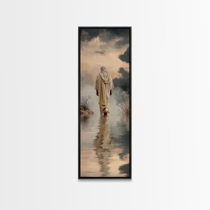 Twilight Hope Path | Framed Canvas Print | Christian Wall Art | Tall Narrow Wall Art | Jesus Painting | Christian Art Gift | Christmas Art