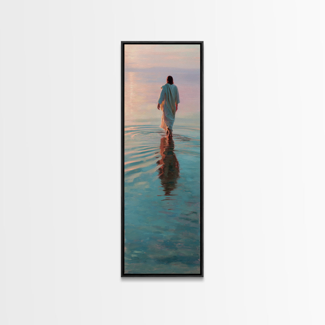 Desert Calm Journey, Framed Canvas Print, Christian Art Print, Narrow Art, Jesus Canvas Art, Vintage Christian Art, Christian Gift Ideas, C