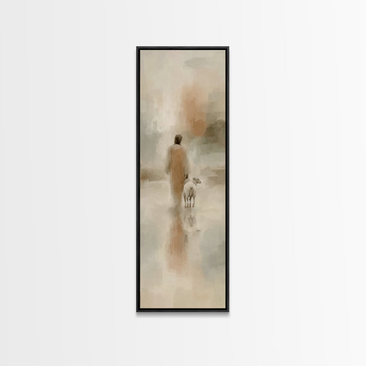 Walk Of Grace | Framed Canvas Print | Narrow Art | Christian Art Canvas | Jesus Painting | Christian Wall Art | Christmas Art