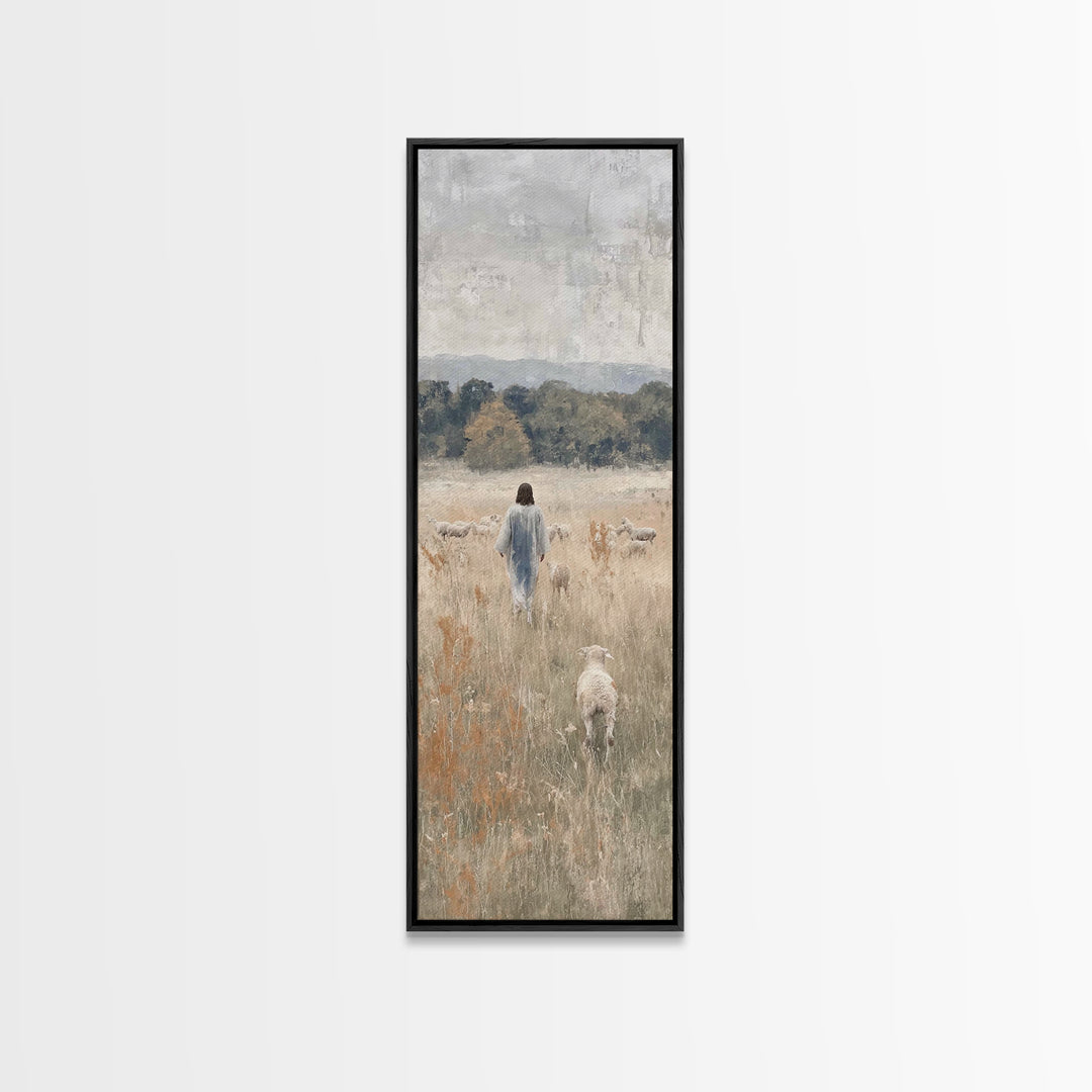 Meadow Of Light – Framed Canvas Print – Skinny Art – Christian Art Canvas – Christian Wall Art – Jesus Painting – Christmas Art
