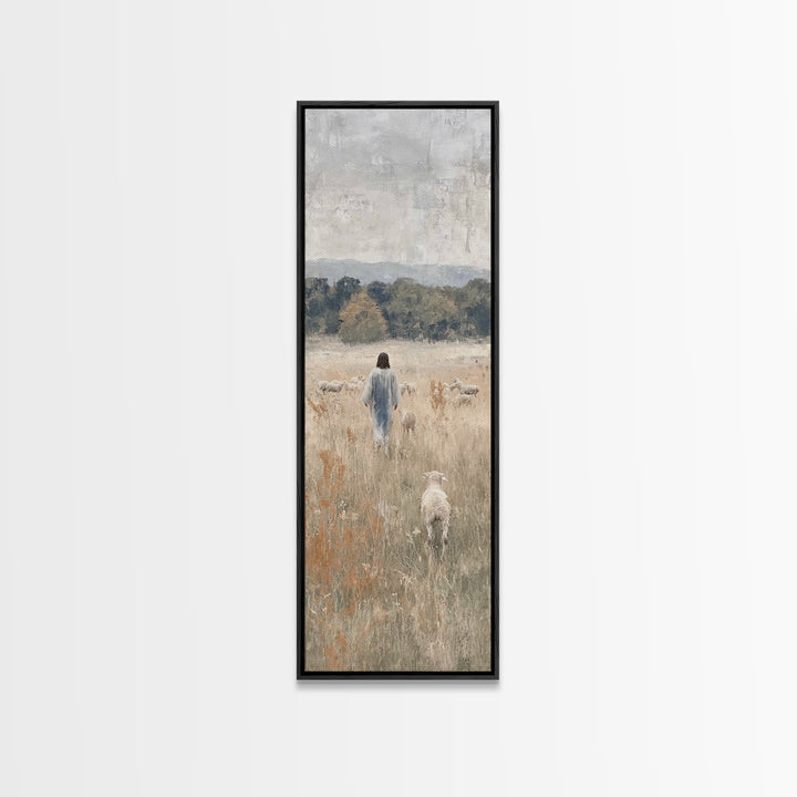 Meadow Of Light – Framed Canvas Print – Skinny Art – Christian Art Canvas – Christian Wall Art – Jesus Painting – Christmas Art