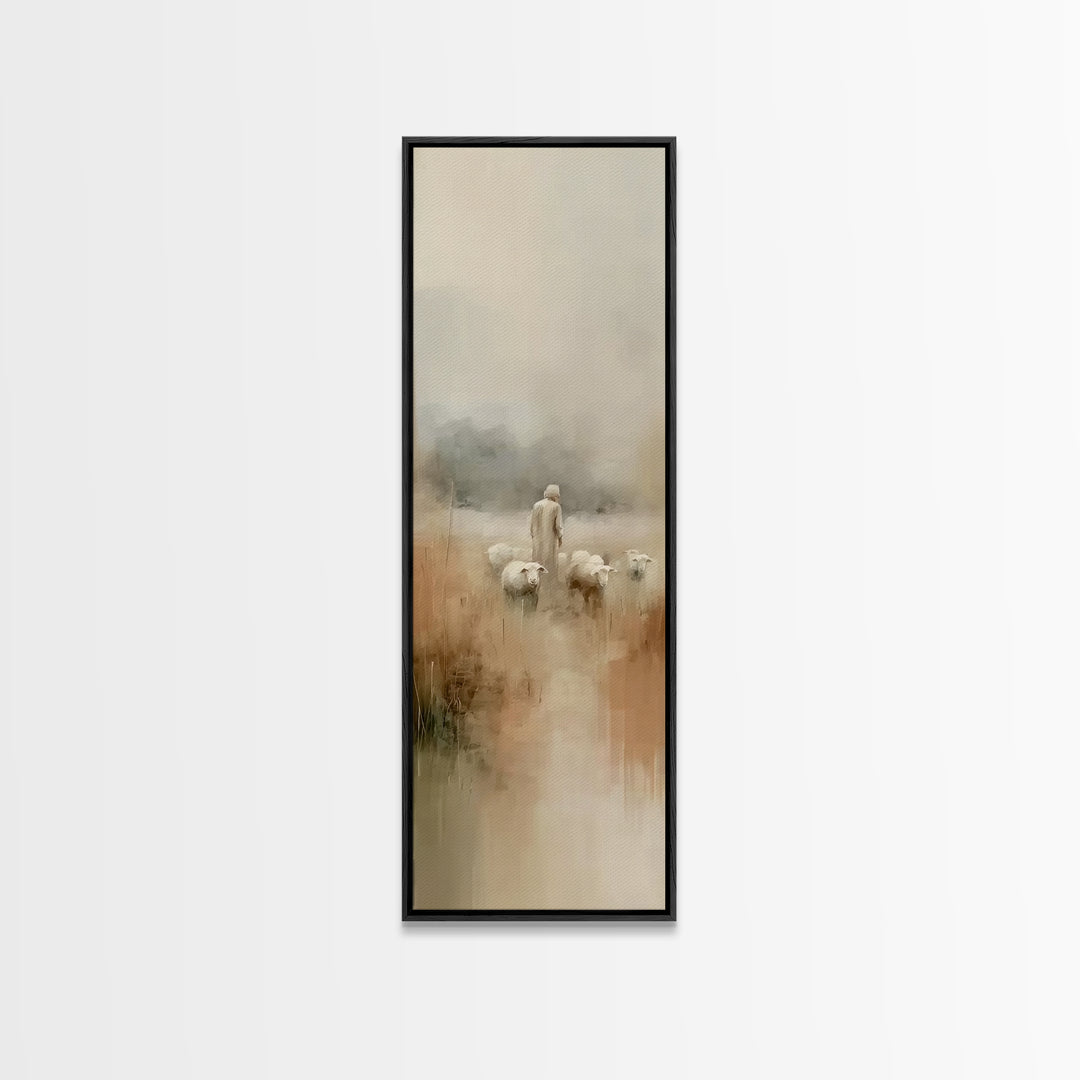 Graceful Meadow Path | Framed Canvas Print | Skinny Art | Christian Wall Art | Christian Art Canvas | Christmas Art | Jesus Painting