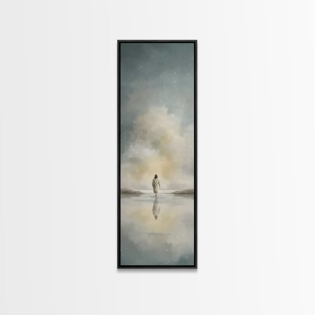 Heavenly Horizon – Framed Canvas Print – Tall Skinny Art Print – Christian Art – Jesus Painting – Christian Canvas – Christmas Art