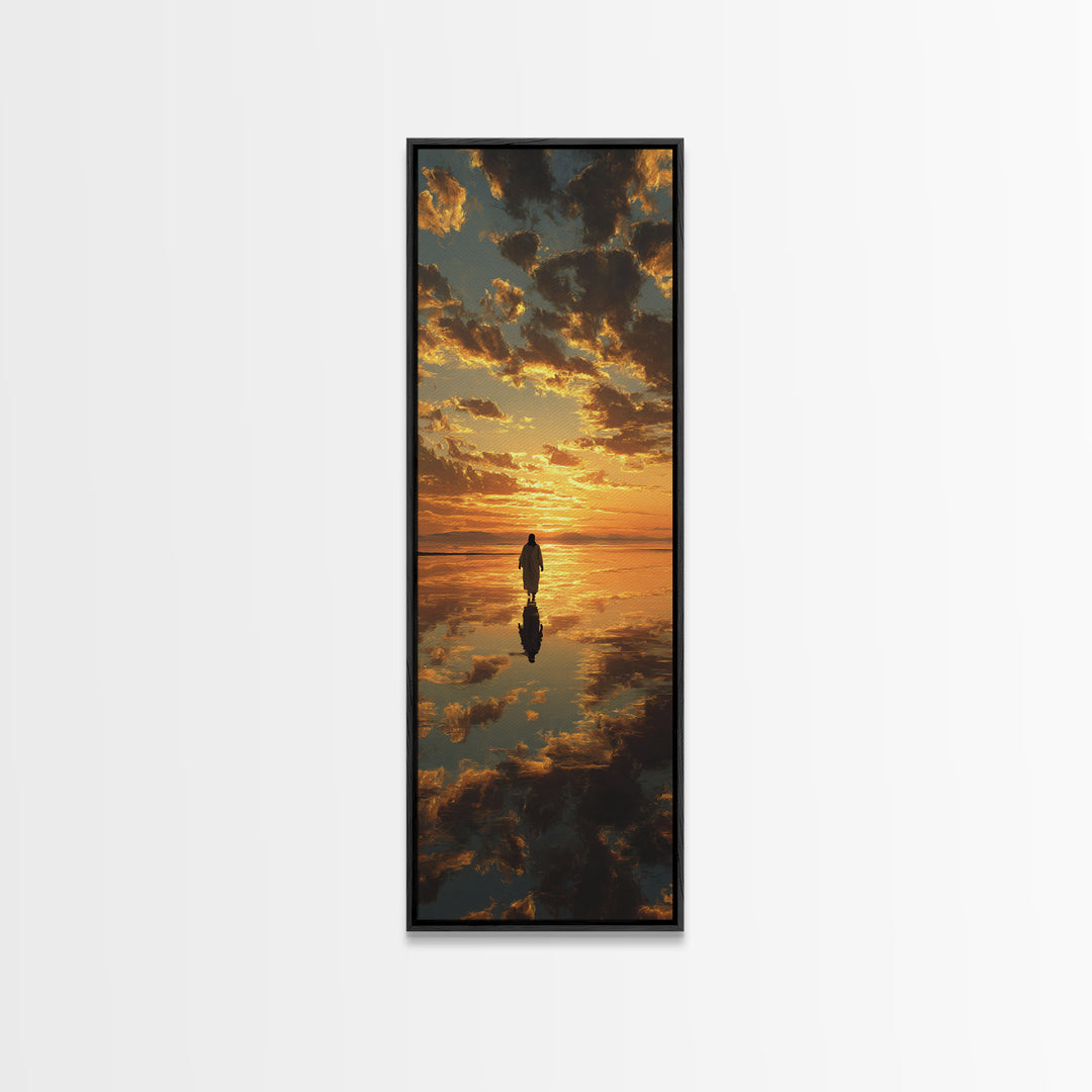 Sacred Reflections – Framed Canvas Print – Tall Narrow Wall Art – Christian Art – Jesus Painting – Christian Canvas – Christmas Art