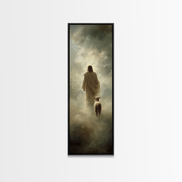 Heaven’s Gentle Call – Framed Canvas Print – Tall Narrow Wall Art – Christian Wall Art – Jesus Painting – Christian Art Canvas – Christian