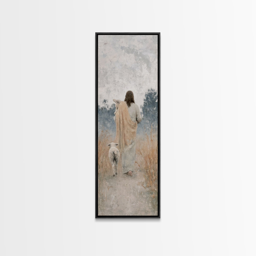 The Shepherd’s Road – Framed Canvas Print – Skinny Art – Christian Art Canvas – Jesus Painting – Christian Wall Art – Christian Art – Chris