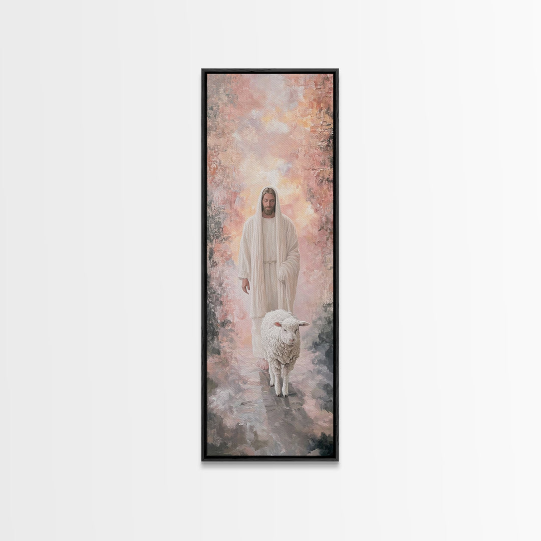 Light Of The Fold – Framed Canvas Print – Tall Skinny Art Print – Christian Art – Jesus Painting – Christian Canvas – Christian Wall Art –