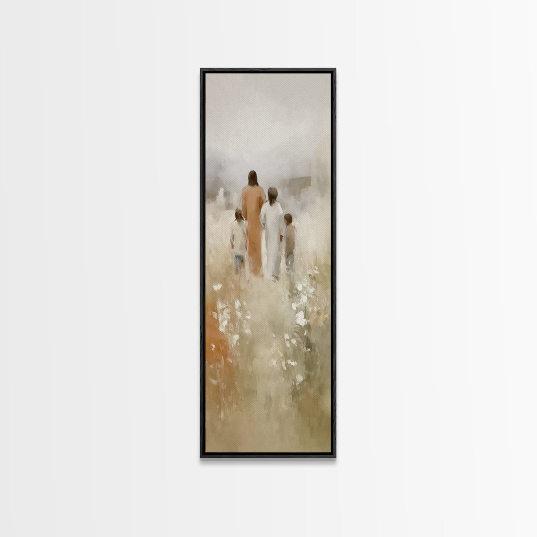 Blossoms Of Hope | Framed Canvas Print | Tall Skinny Art Print | Christian Art | Jesus Painting | Christian Art Canvas | Christian Wall Art