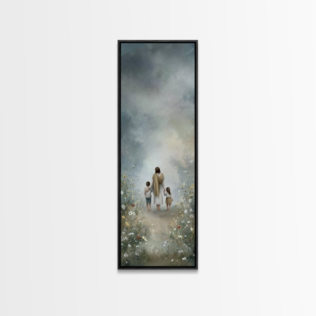 Dawn Path Of Grace - Framed Canvas Print - Christian Art Canvas - Tall Skinny Art Print - Christian Painting - Christian Wall Art - Christi