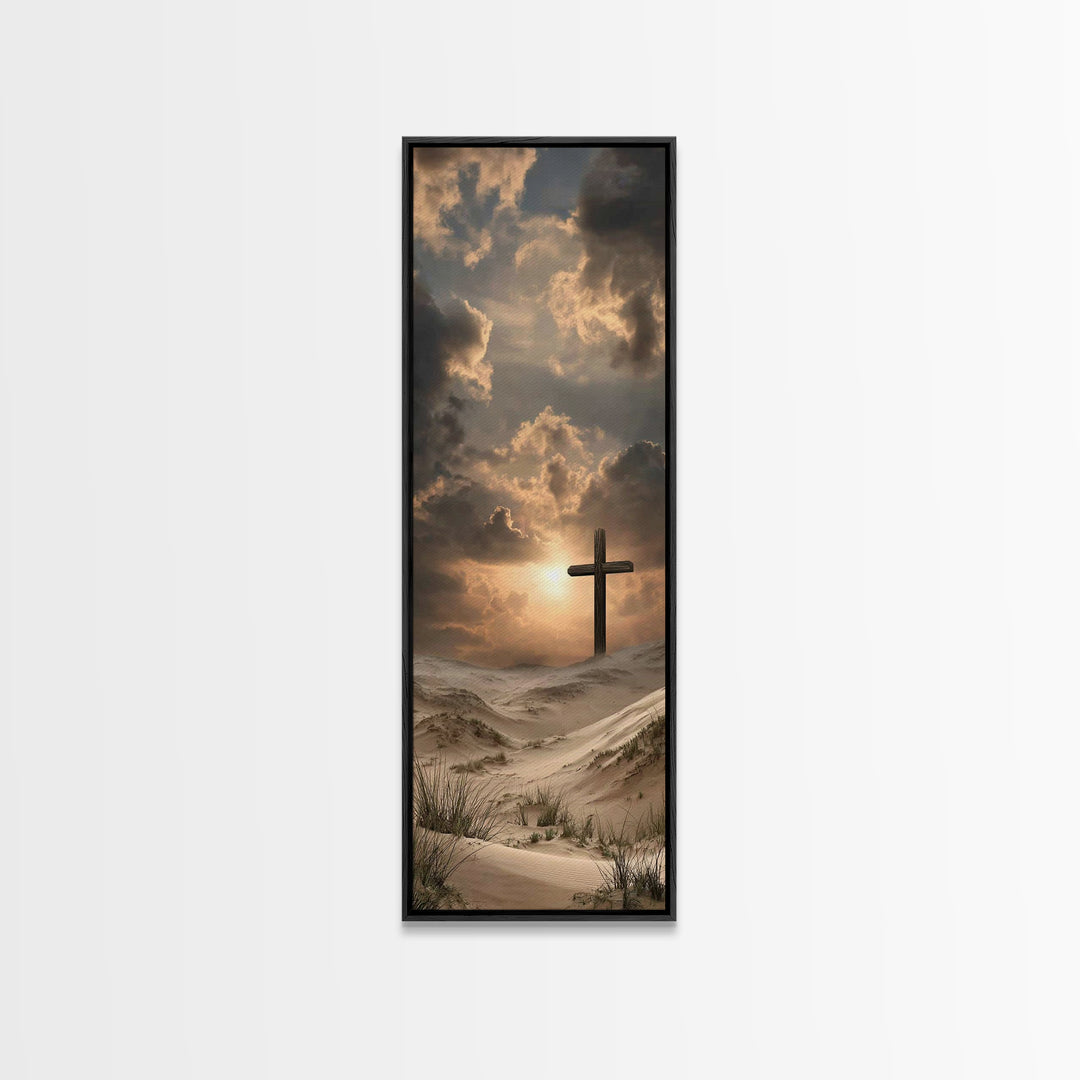 Wilderness Redemption, Framed Canvas Print, Narrow Art, Christian Wall Art, Christian Art Canvas, Christian Paintings, Moody Christian Art,