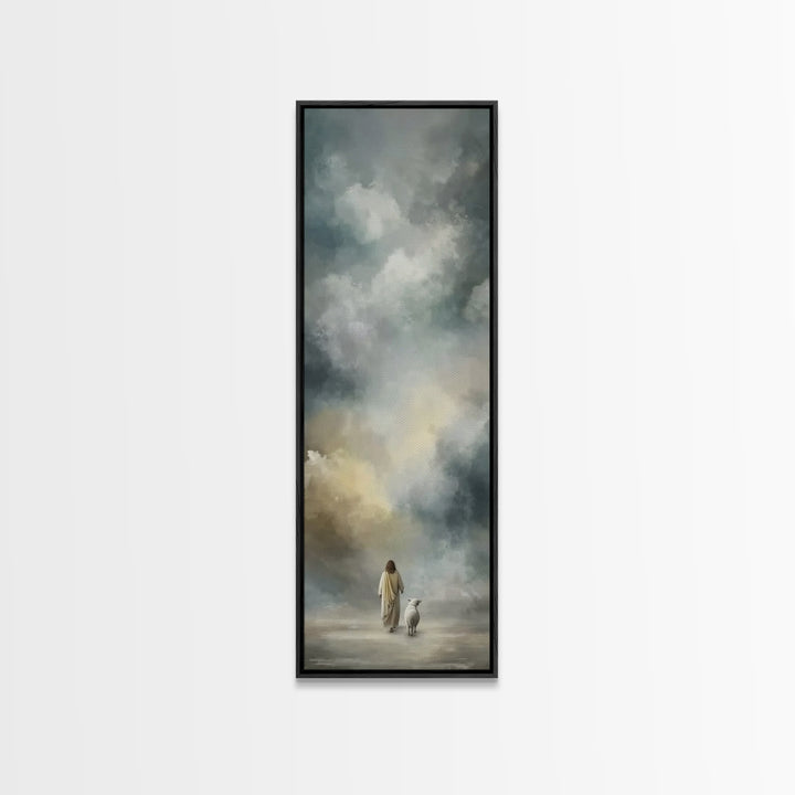 Heavenly Path Light | Framed Canvas Print | Christian Wall Art | Christian Painting | Christian Art Canvas | Christian Decor | Narrow Art