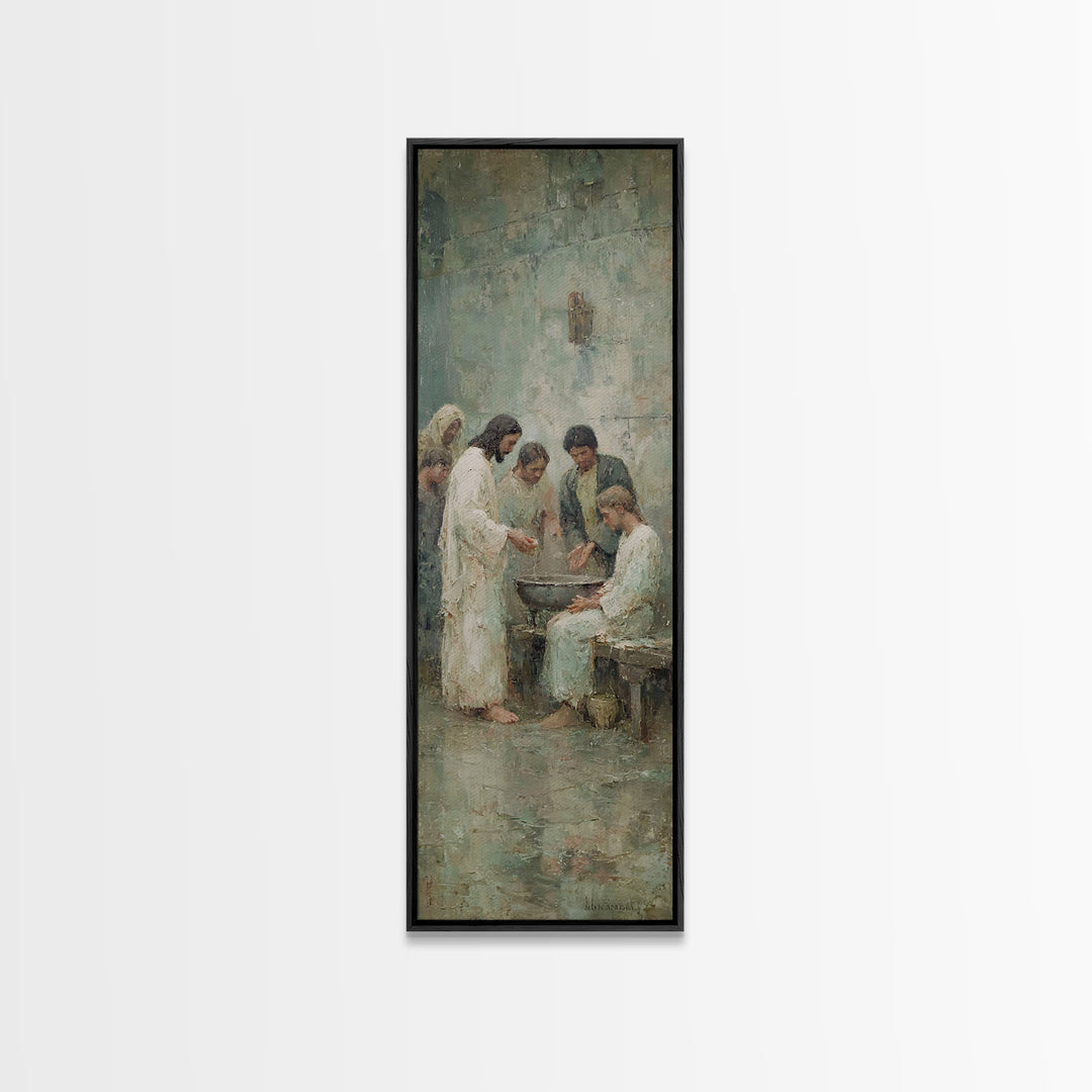 Circle Of Mercy | Framed Canvas Print | Christian Art Canvas | Jesus Painting | Christian Wall Art | Christian Christmas Art | Skinny Art