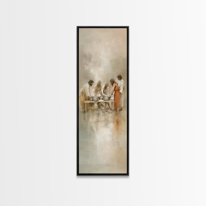 Gathering Of Blessings | Framed Canvas Print | Christian Wall Art | Christian Art Canvas | Christian Painting | Christian Decor | Tall Narr