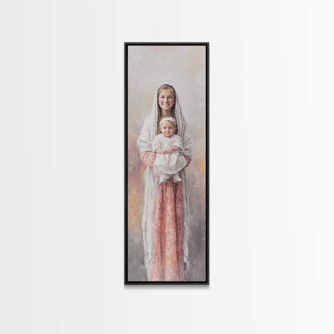 Holy Mater Comfort - Framed Canvas Print - Tall Narrow Wall Art - Christian Wall Art - Christian Art Canvas - Jesus Painting - Christian Ar