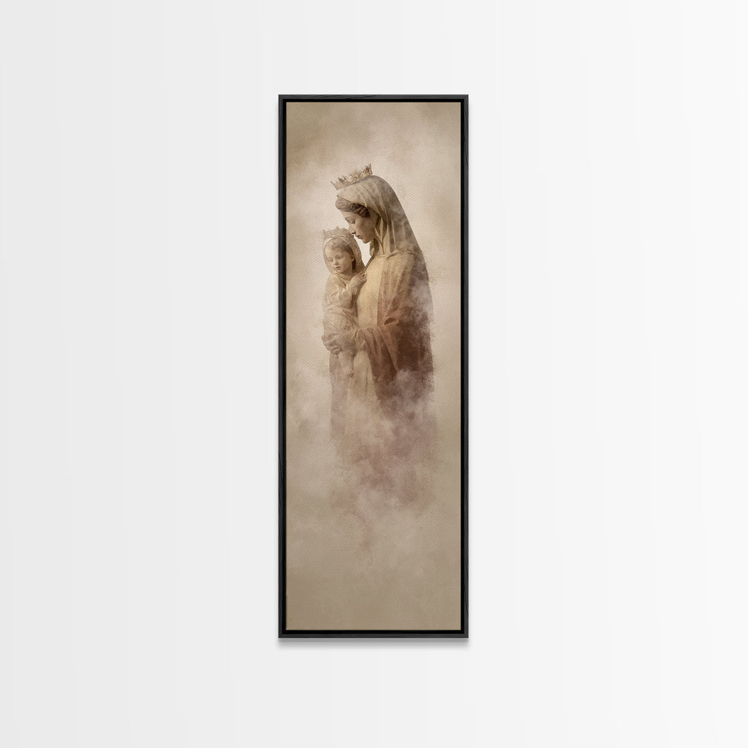 Sacred Snowlight | Framed Canvas Print | Tall Skinny Art Print | Christian Art Canvas | Christian Christmas Art | Christian Wall Art