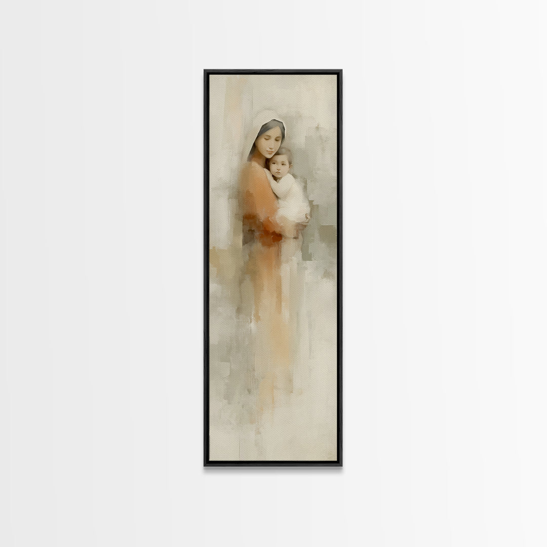 Crowned Serenity | Framed Canvas Print | Tall Narrow Wall Art | Christian Wall Art | Christian Art Canvas | Christian Christmas Art