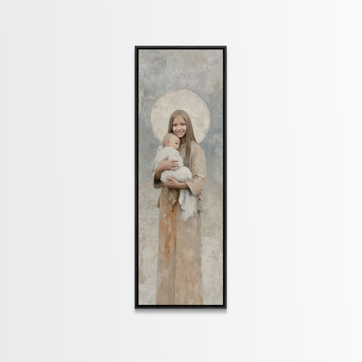 Halo Of Peace | Framed Canvas Print | Tall Skinny Art Print | Christian Art Canvas | Christian Wall Art | Christian Christmas Art